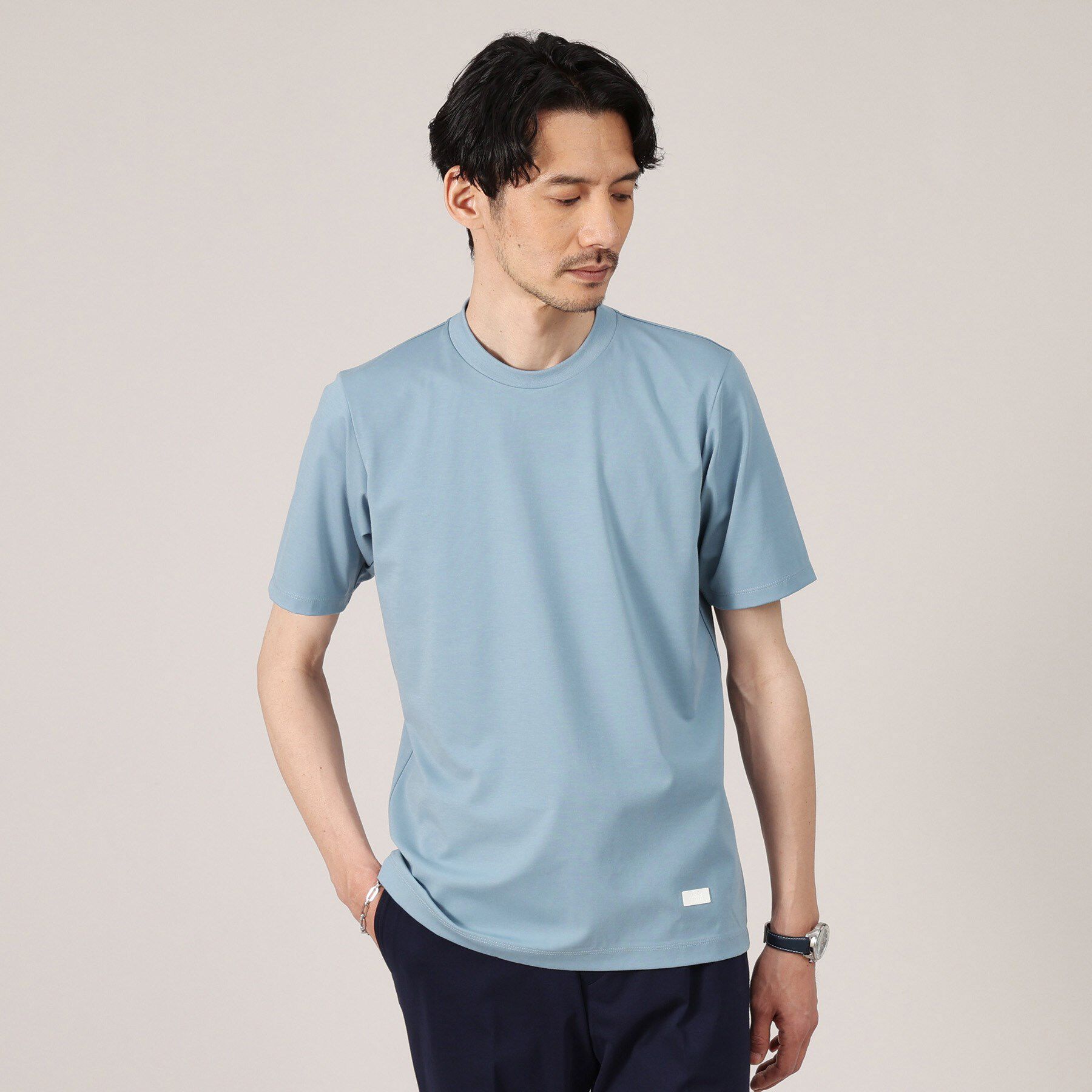 TAKEO KIKUCHI「【接触冷感】テーラード Tシャツ」|Tシャツ・カットソー|ブルー(092)