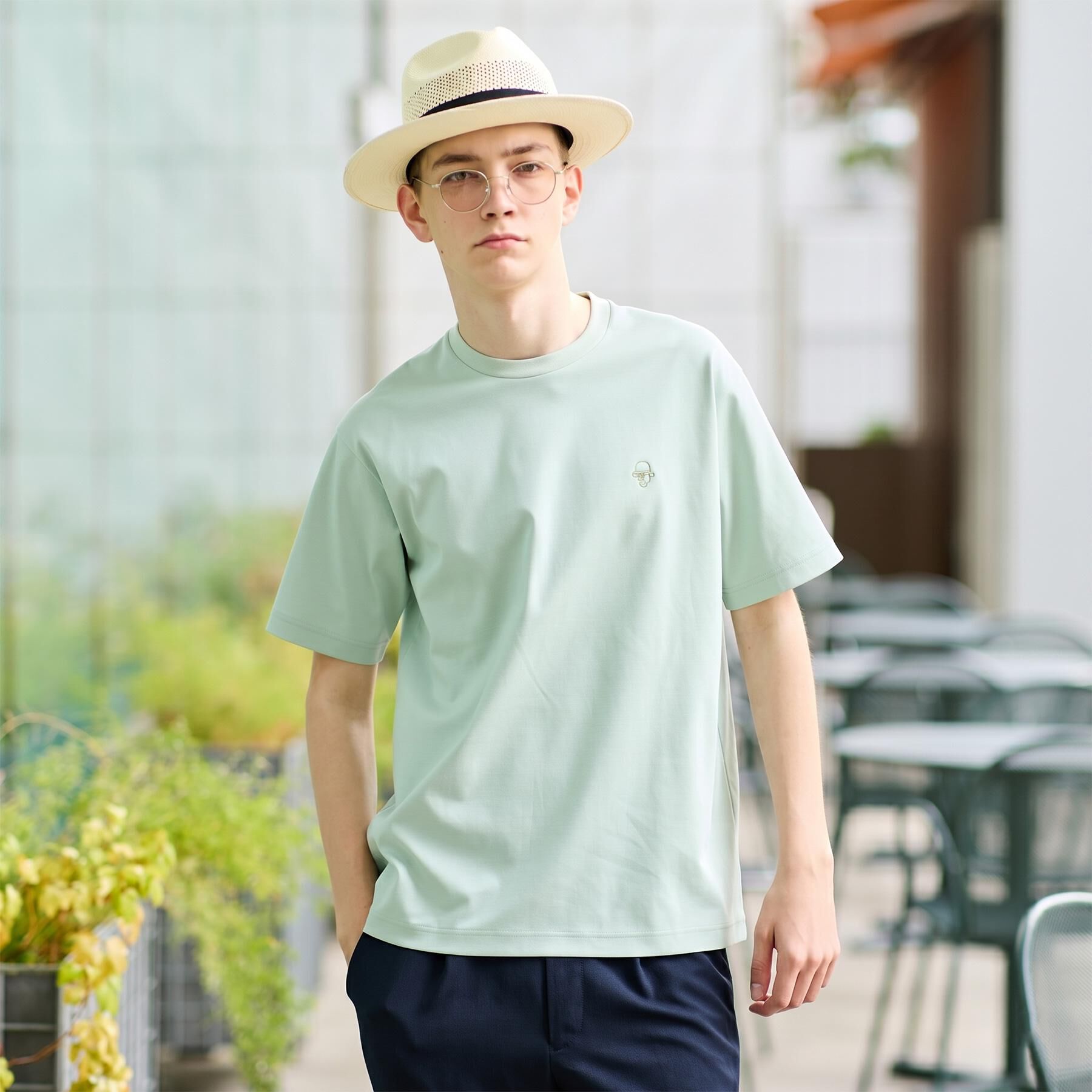 TAKEO KIKUCHI「ワンストローク刺繍 半袖 Tシャツ」|Tシャツ・カットソー|