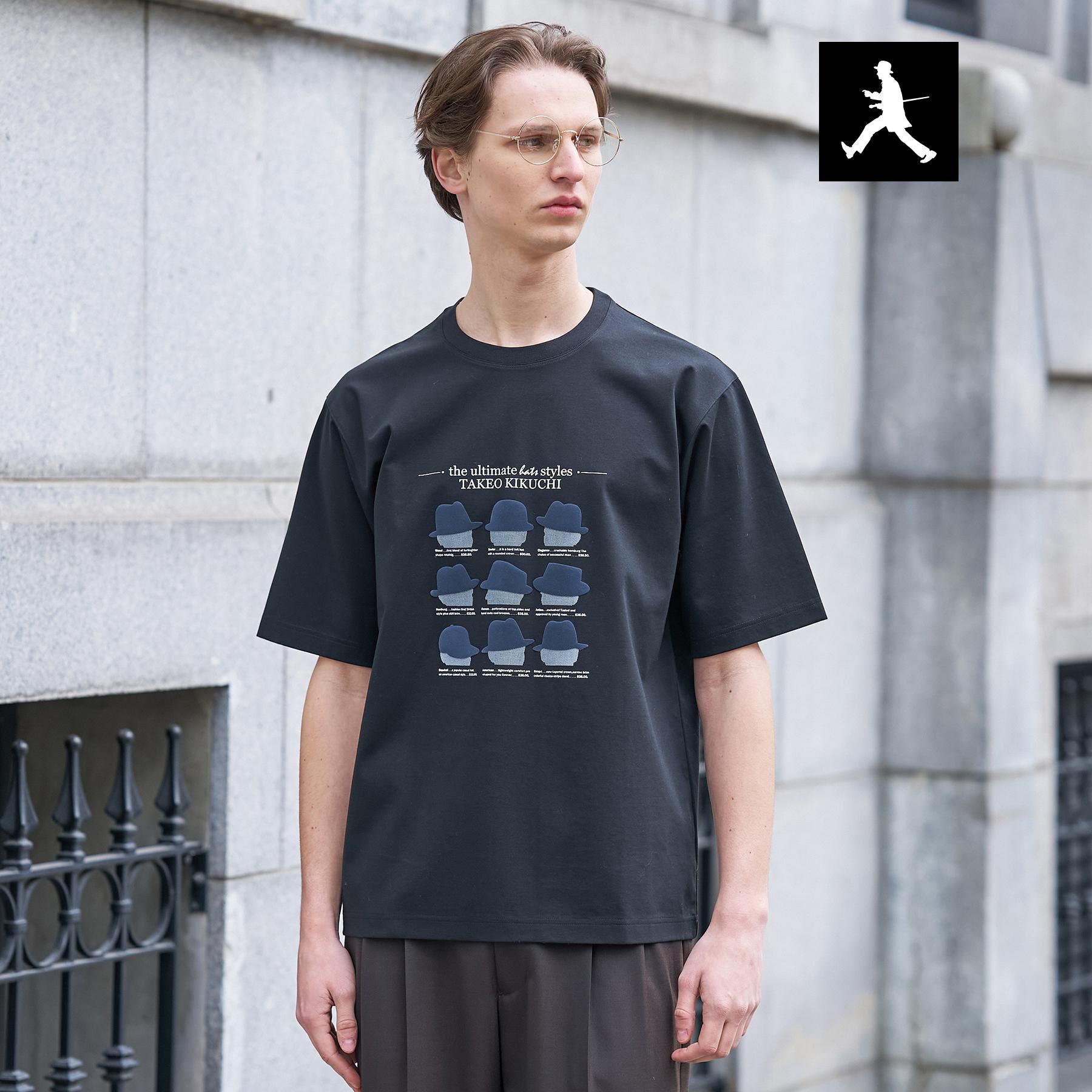 TAKEO KIKUCHI「【BOWLER HAT LABEL】クールデオドラントジャージ ハットスタイルス 半袖Tシャツ」|Tシャツ・カットソー|ブラック(019)