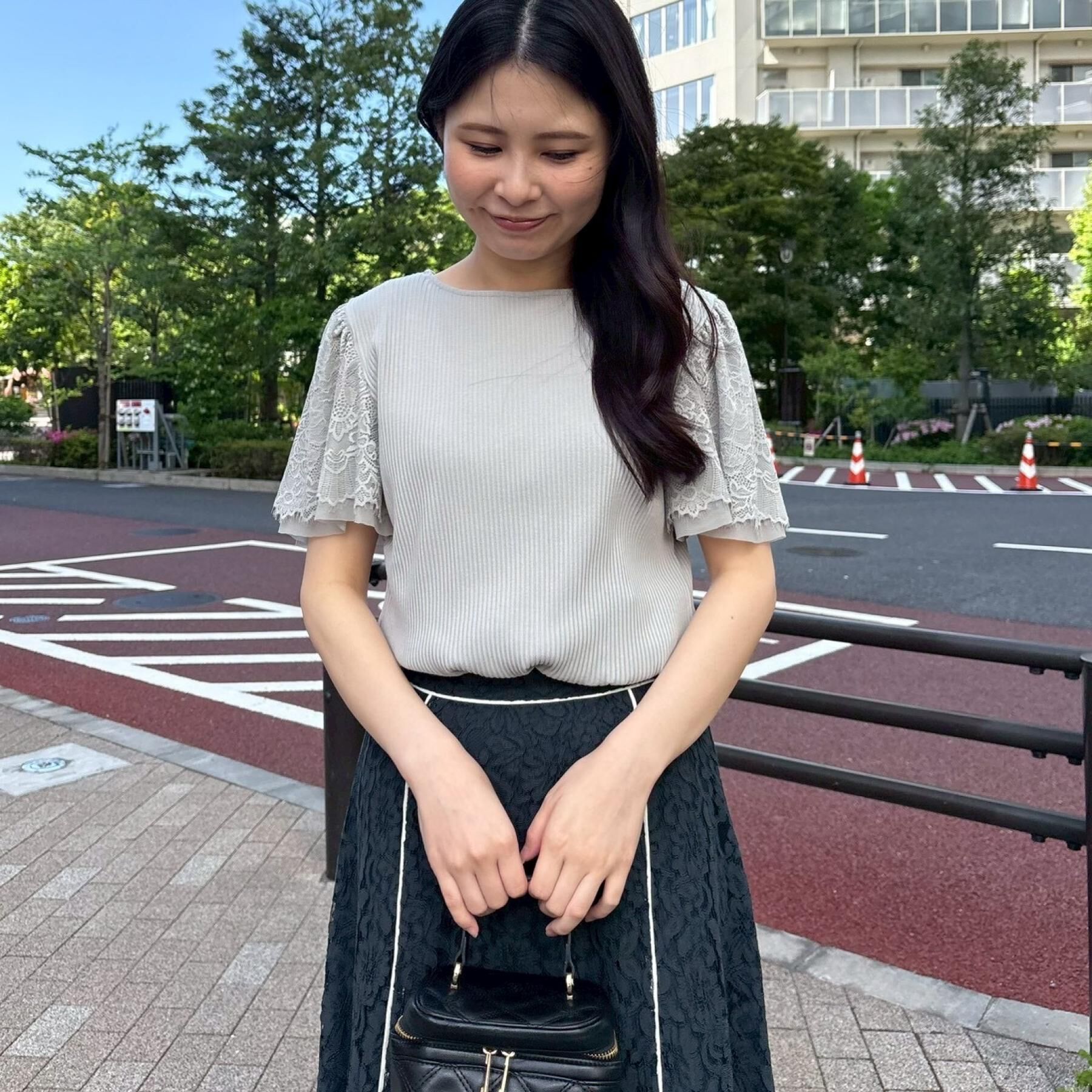 Couture broach「【洗える】袖レース テレコトップス」|Tシャツ・カットソー|
