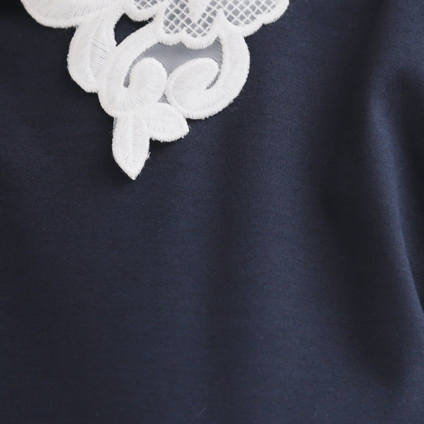 Couture broach「【UVカット・接触冷感・洗える】襟レース トップス」|Tシャツ・カットソー|