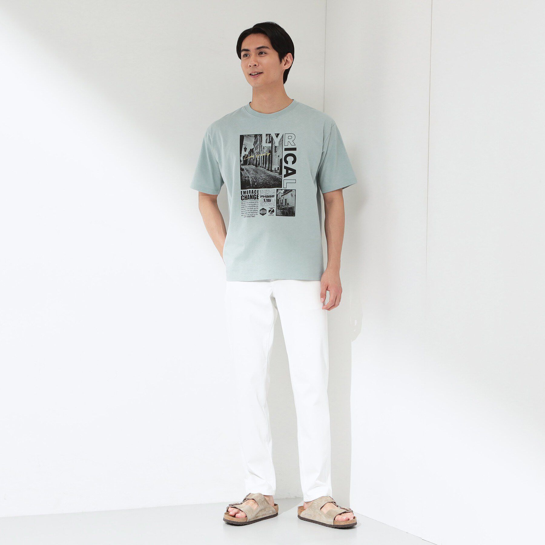 THE SHOP TK「【夏コーデの主役に】グラフィックコットン半袖Tシャツ CAT／LANDSCAPE」|Tシャツ・カットソー|
