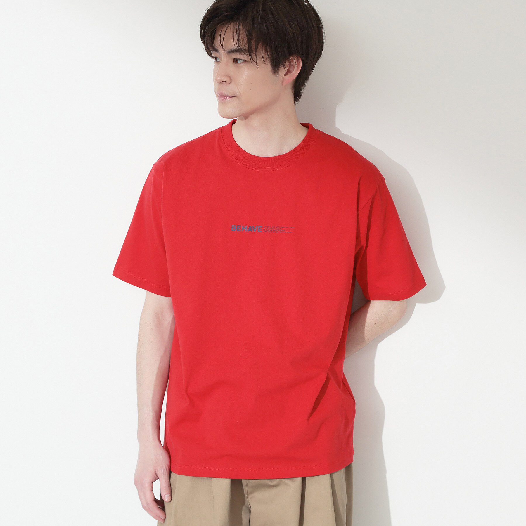 THE SHOP TK「【なめらかでソフトな肌触り】ロゴ コットン半袖Tシャツ 洗濯機OK」|Tシャツ・カットソー|