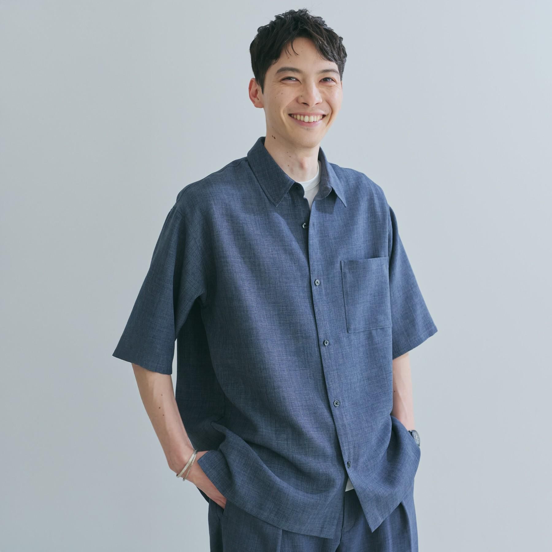 THE SHOP TK「【LINO FINE】 リネンライク半袖シャツ UVカット／イージーケア／吸水速乾／洗濯機OK／セッ」|シャツ・ブラウス|