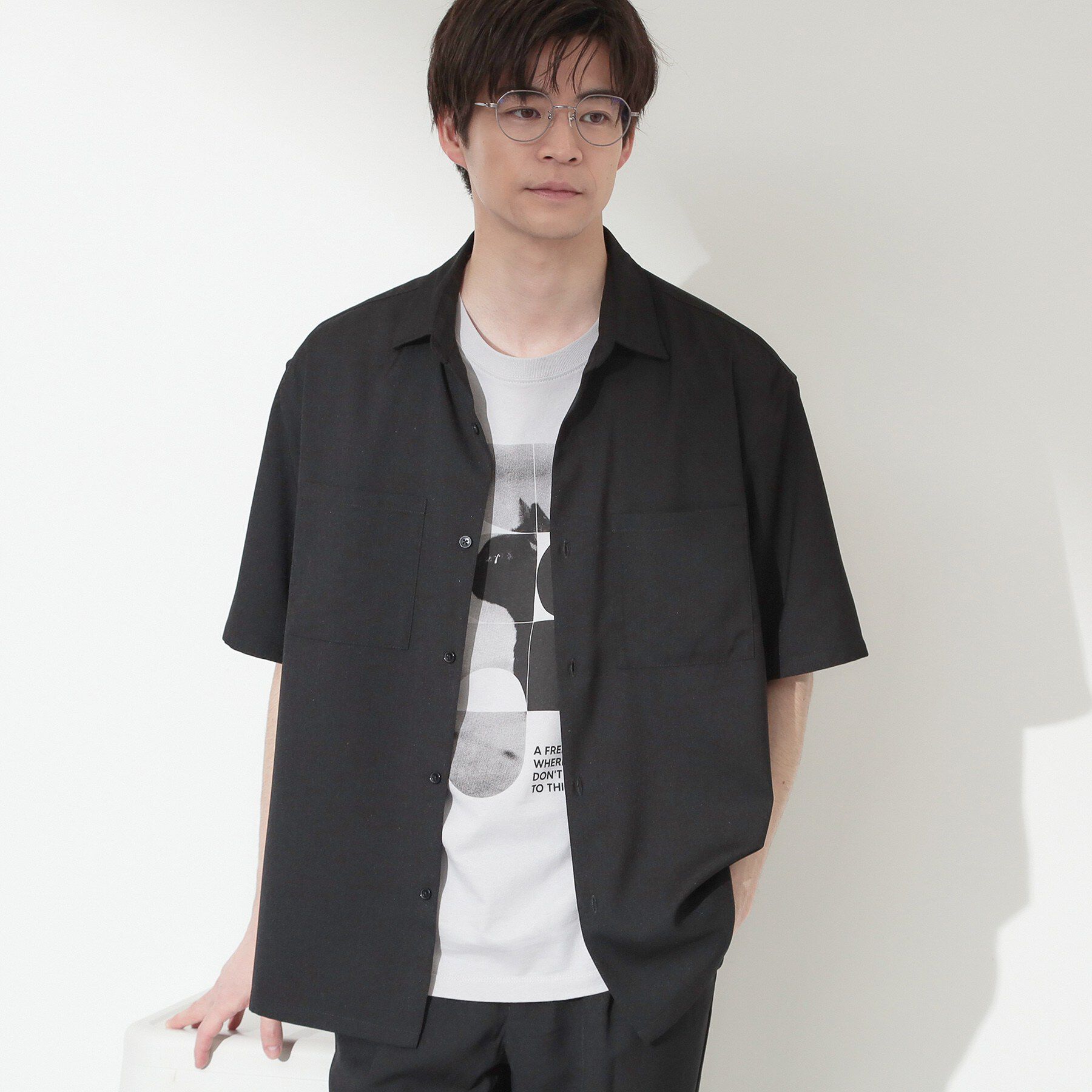 THE SHOP TK「LITE TEX ダブルフラップ半袖シャツ 接触冷感/吸水速乾/UVカット/アンチピリング/イージー」|シャツ・ブラウス|