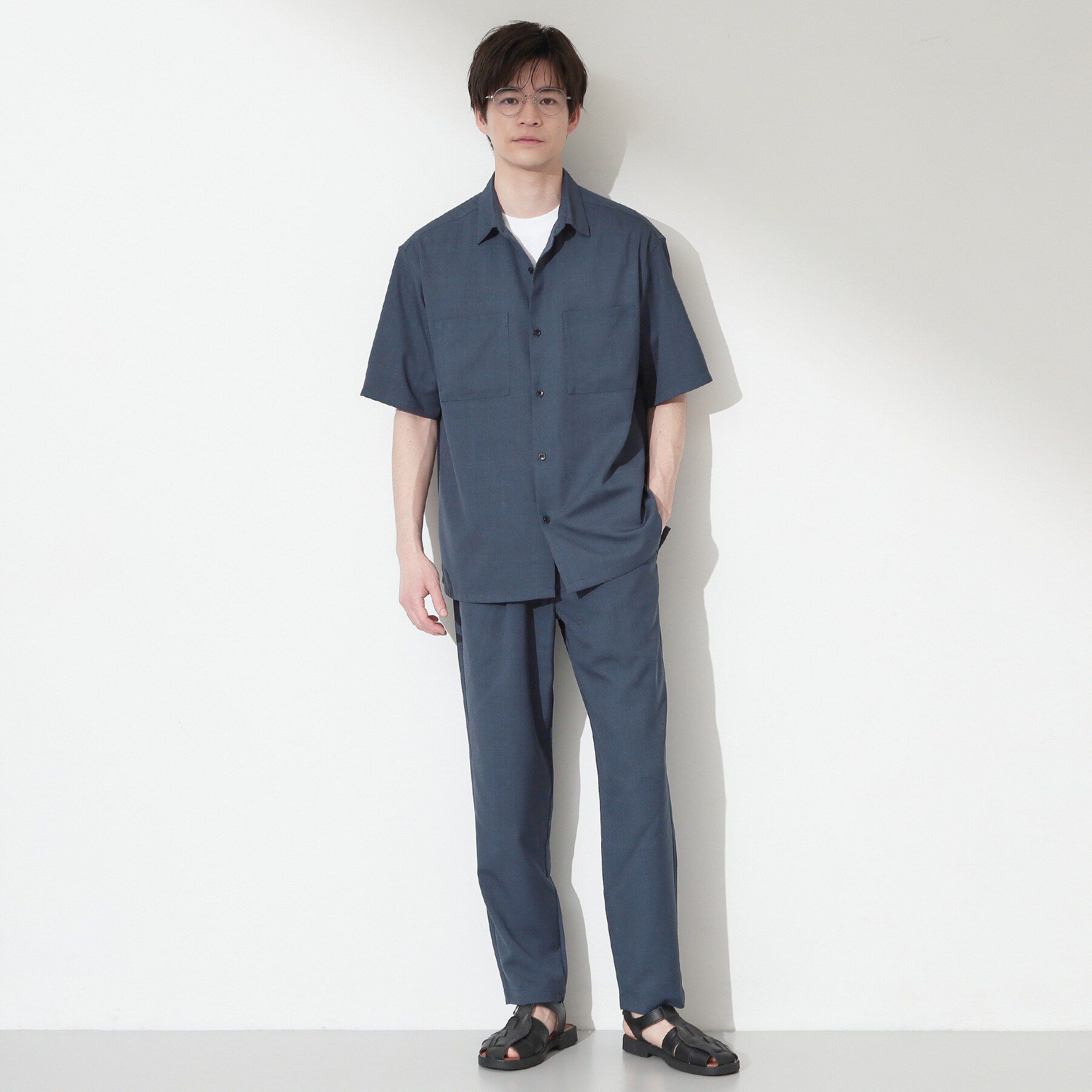 THE SHOP TK「LITE TEX ダブルフラップ半袖シャツ 接触冷感/吸水速乾/UVカット/アンチピリング/イージー」|シャツ・ブラウス|