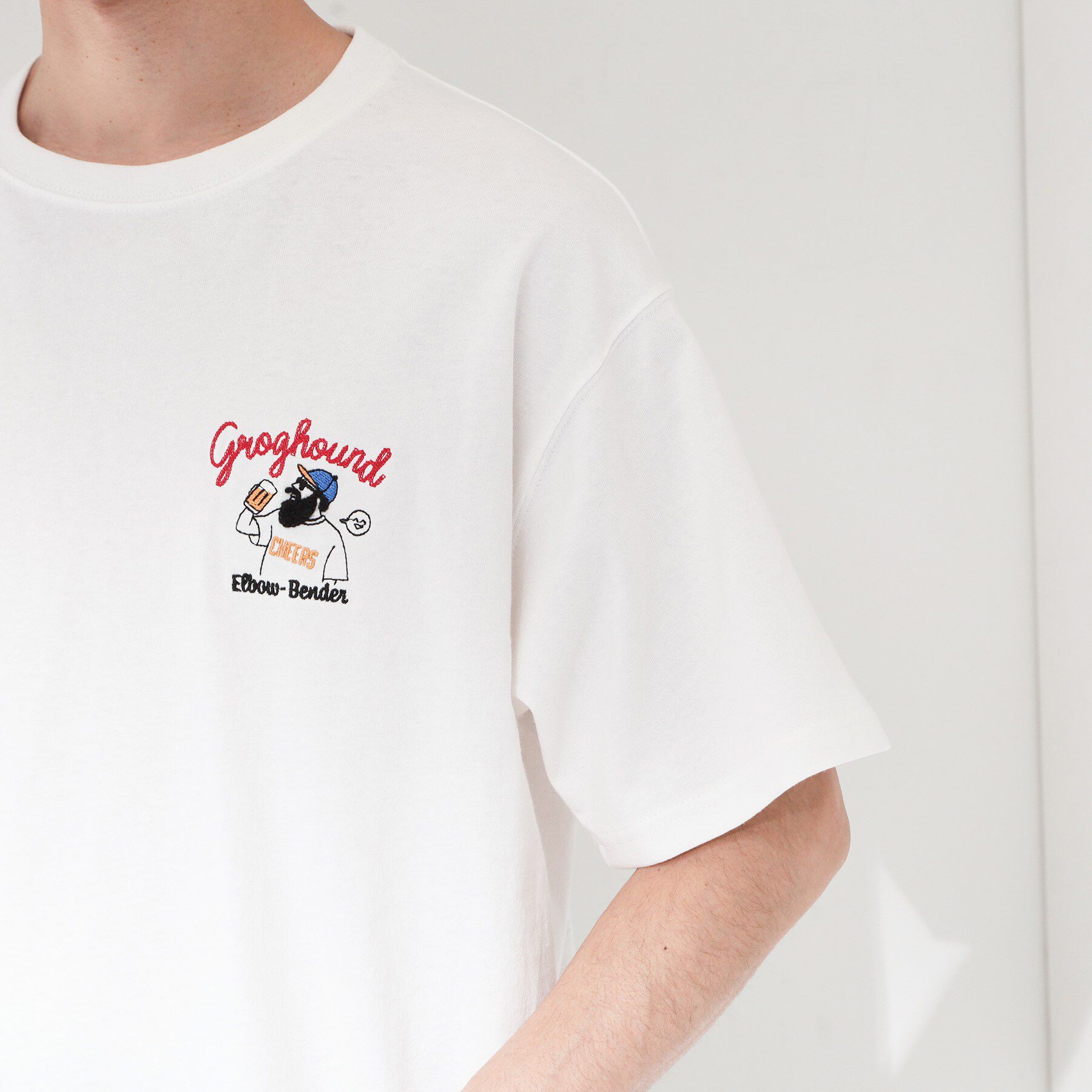 THE SHOP TK「ヒゲオジ サガラ刺繍 半袖Tシャツ 【洗濯機OK】」|Tシャツ・カットソー|
