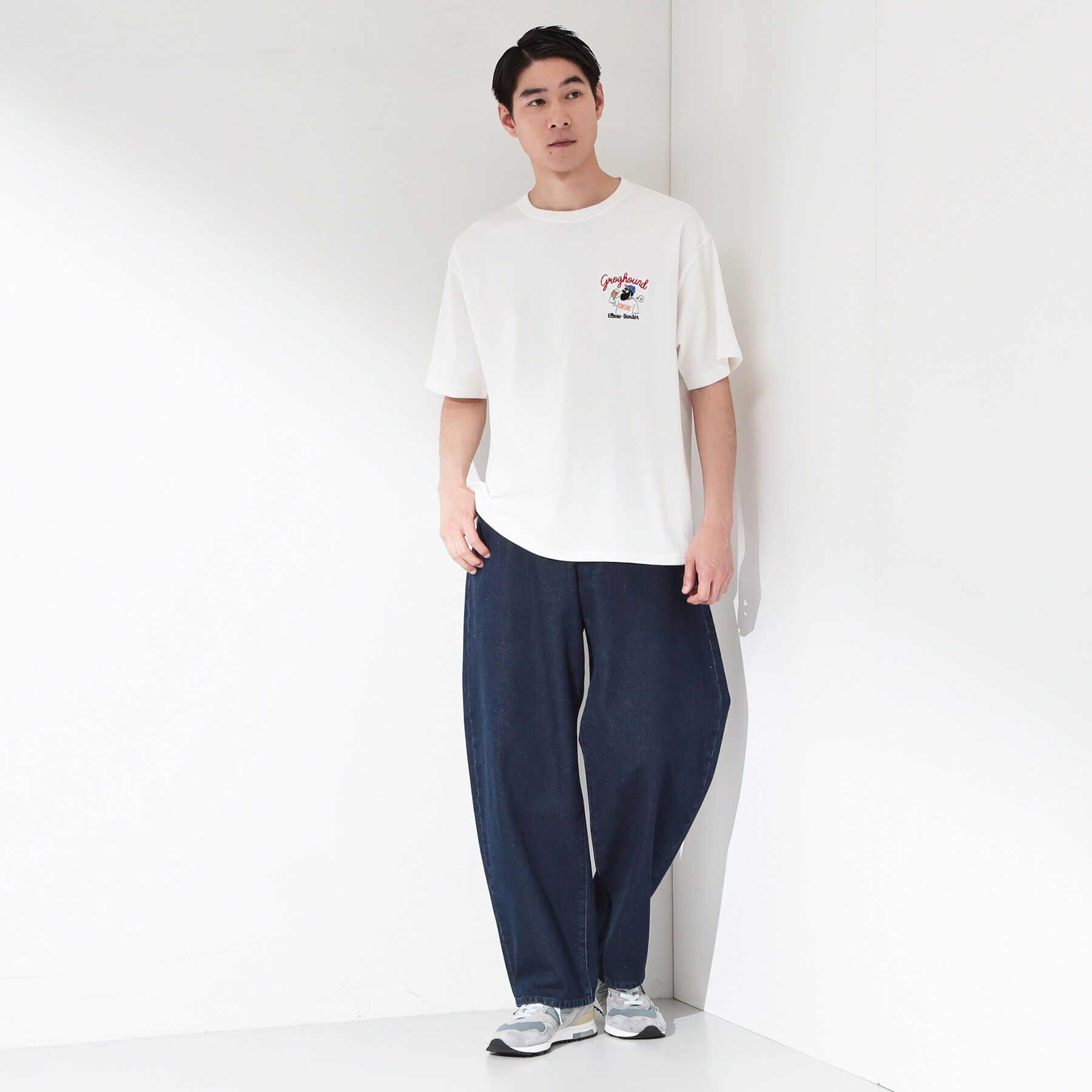 THE SHOP TK「ヒゲオジ サガラ刺繍 半袖Tシャツ 【洗濯機OK】」|Tシャツ・カットソー|