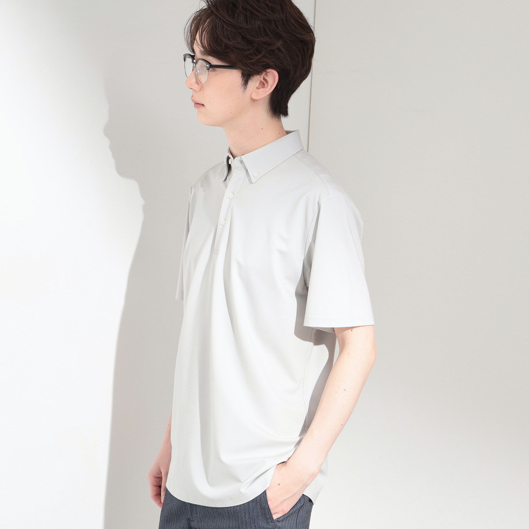 THE SHOP TK「アイス カノコポロシャツ【接触冷感／洗濯機OK】」|ポロシャツ|