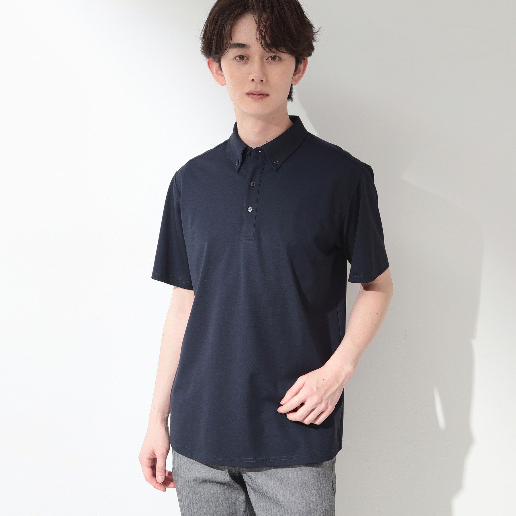 THE SHOP TK「アイス カノコポロシャツ【接触冷感／洗濯機OK】」|ポロシャツ|