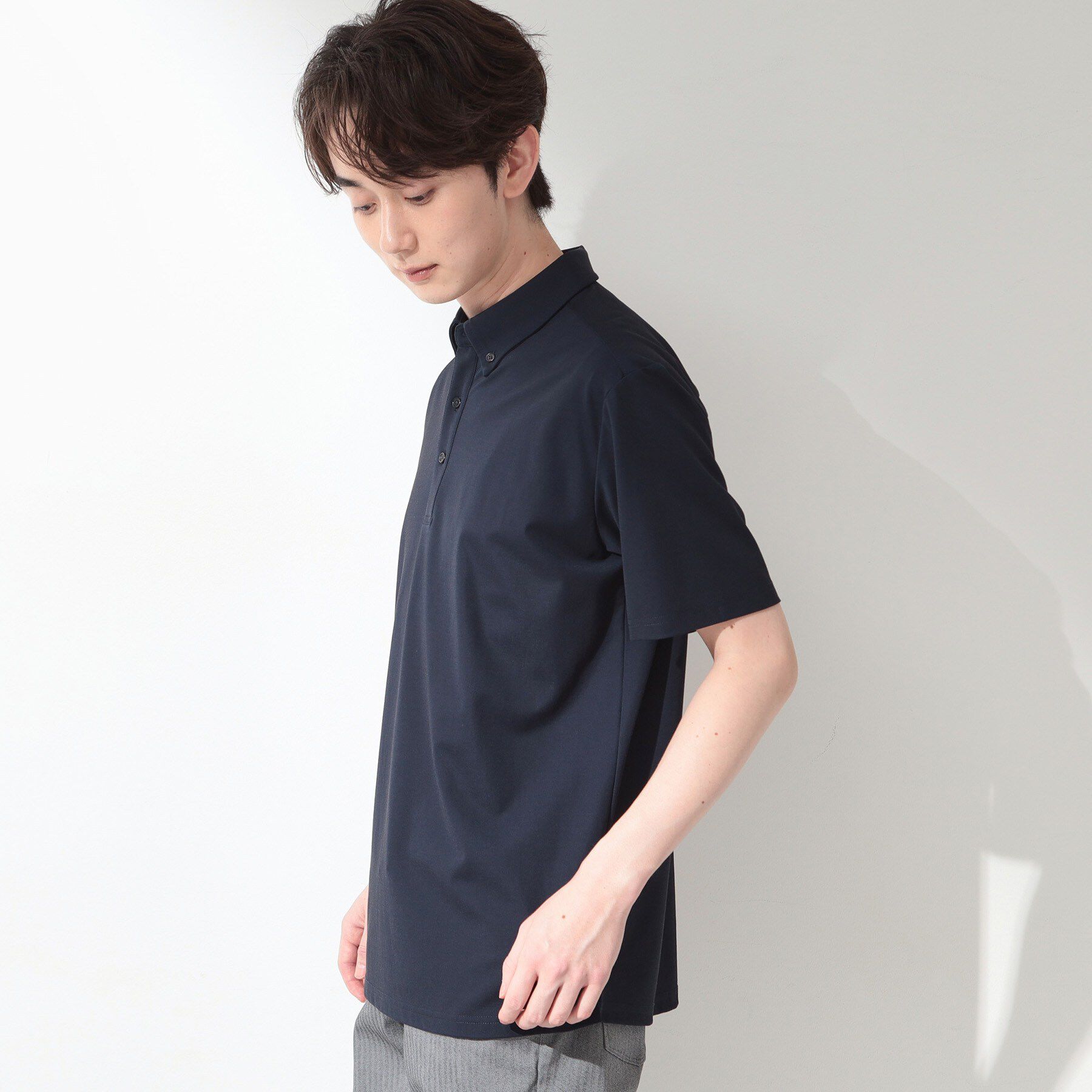 THE SHOP TK「アイス カノコポロシャツ【接触冷感／洗濯機OK】」|ポロシャツ|