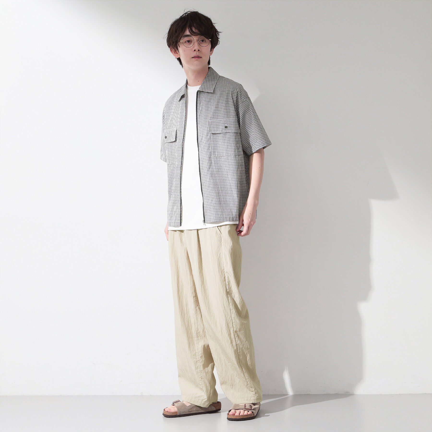 THE SHOP TK「ナイロン混 ワイドイージーパンツ 接触冷感/ベルト要らず」|その他|