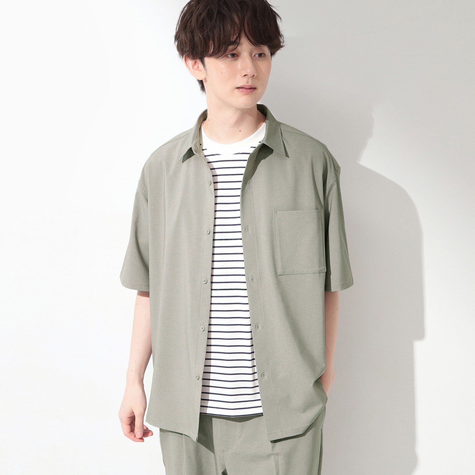 THE SHOP TK「クールウェザー 半袖シャツ 接触冷感／洗濯機OK／セットアップ可」|シャツ・ブラウス|