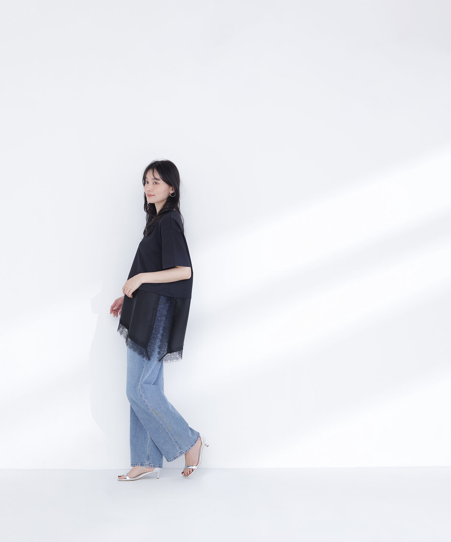  「レースドッキングロゴTシャツ」|Tシャツ・カットソー|