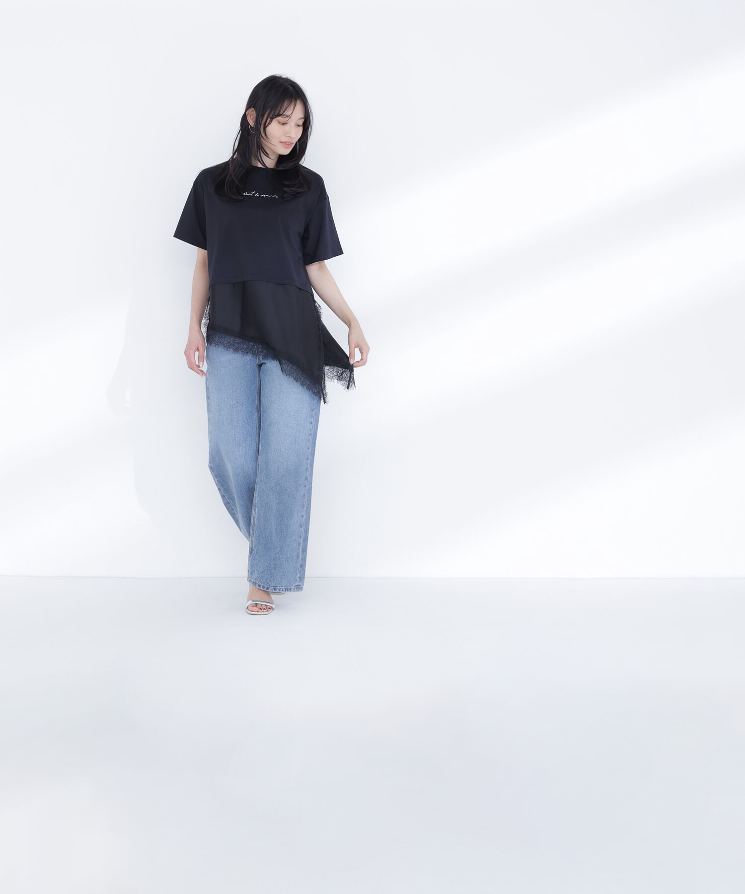  「レースドッキングロゴTシャツ」|Tシャツ・カットソー|
