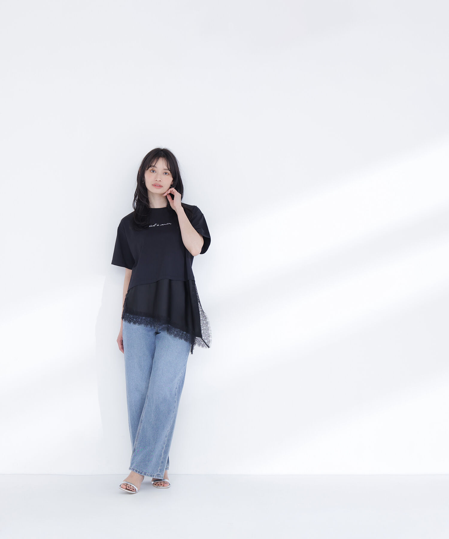  「レースドッキングロゴTシャツ」|Tシャツ・カットソー|
