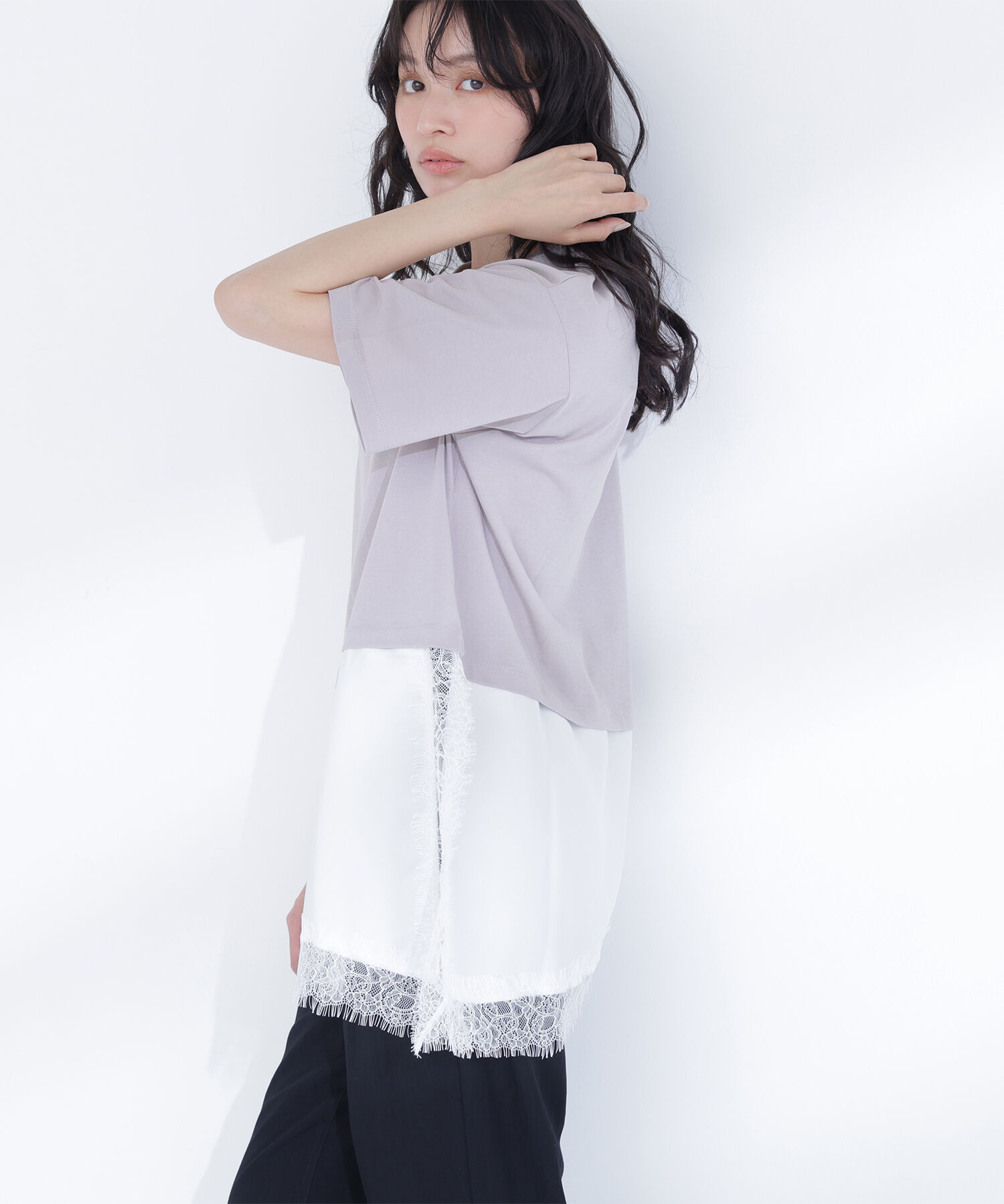 「レースドッキングロゴTシャツ」|Tシャツ・カットソー|