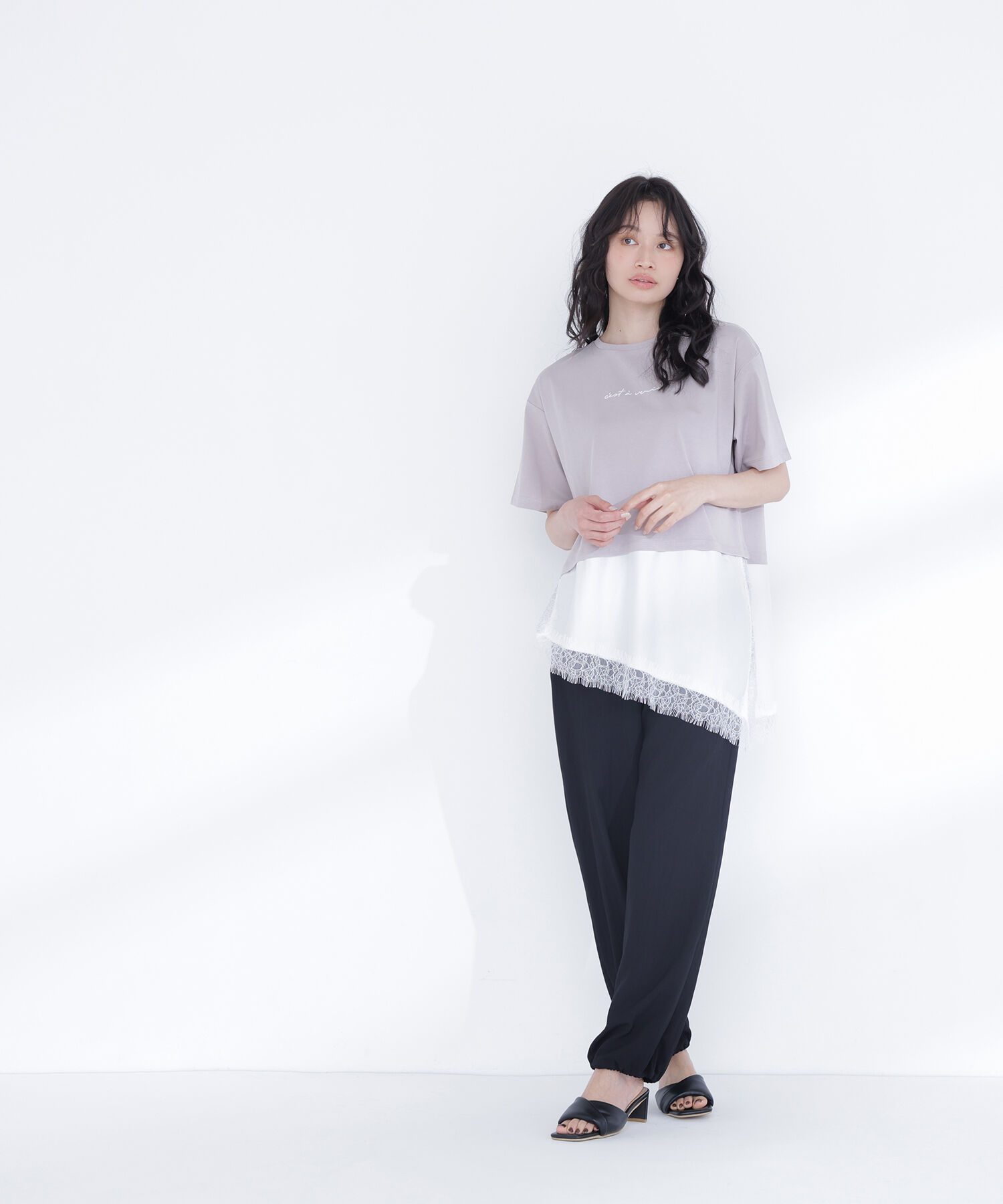  「レースドッキングロゴTシャツ」|Tシャツ・カットソー|