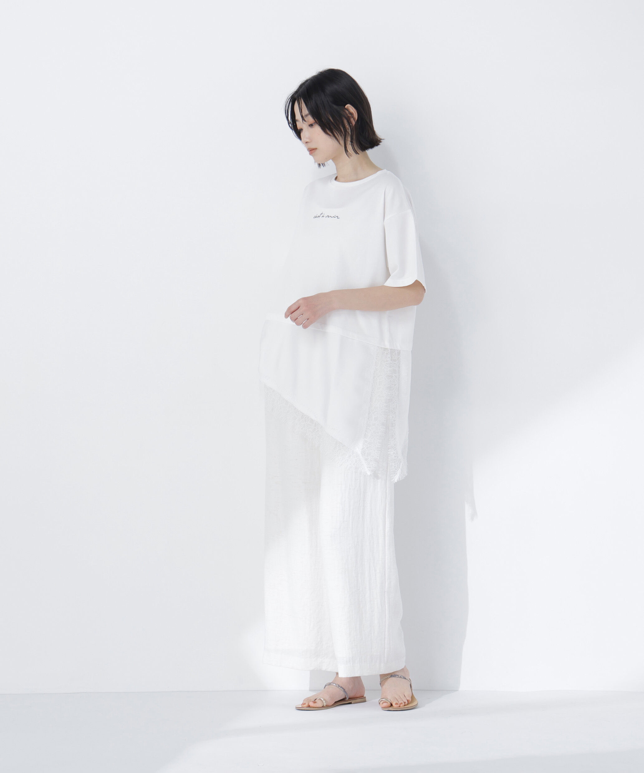  「レースドッキングロゴTシャツ」|Tシャツ・カットソー|