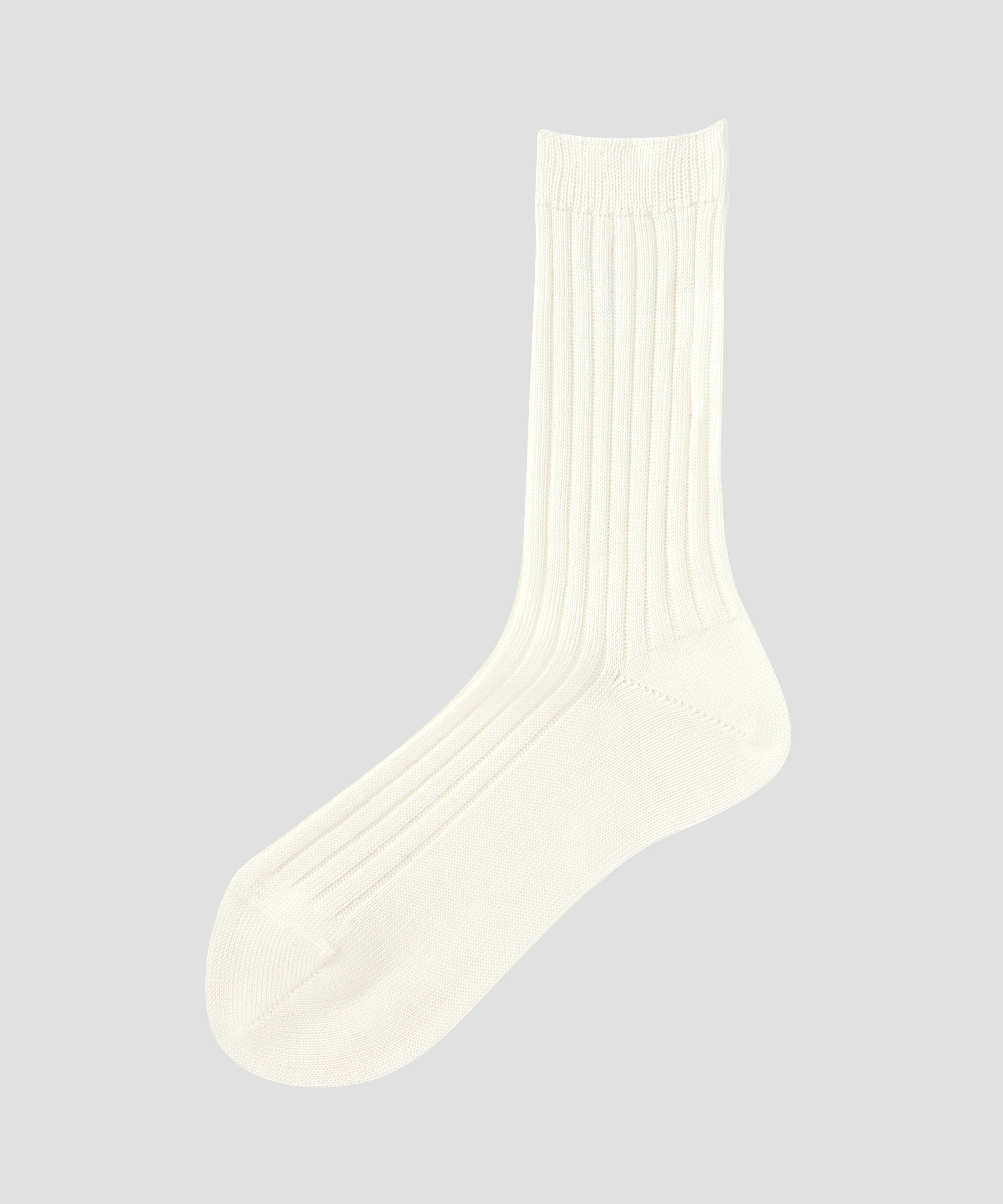  「WOMEN SILK COTTON RIB SOCKS」|ソックス|IVORY1