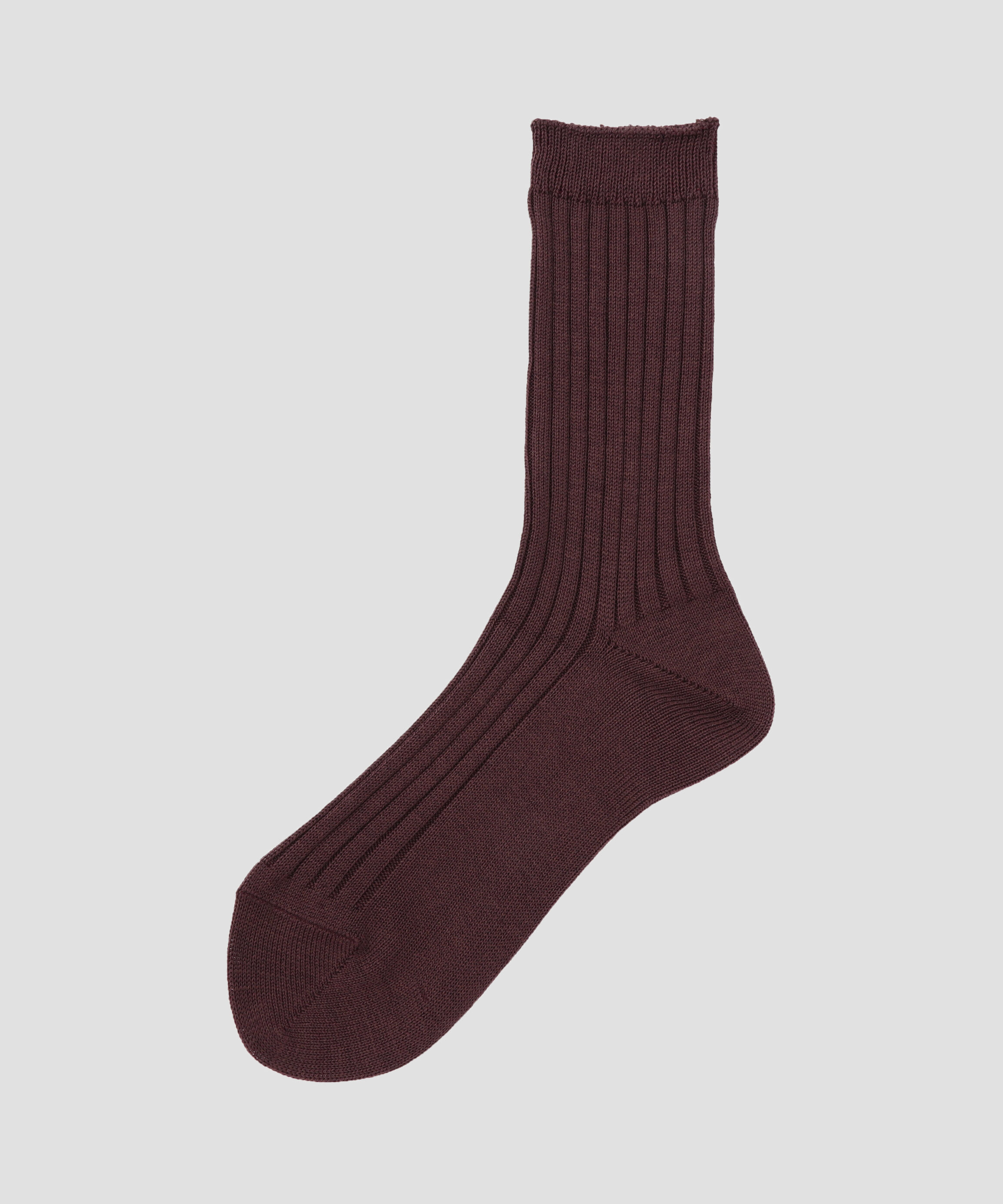  「WOMEN SILK COTTON RIB SOCKS」|ソックス|DARK WINE1