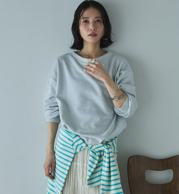 Doux archives「ボートネックラメ裏毛長袖プルオーバー」|Tシャツ・カットソー|