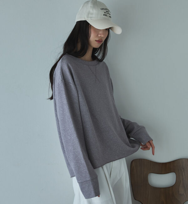 Doux archives「ボートネックラメ裏毛長袖プルオーバー」|Tシャツ・カットソー|