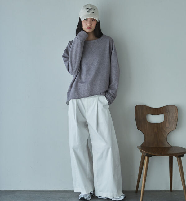 Doux archives「ボートネックラメ裏毛長袖プルオーバー」|Tシャツ・カットソー|