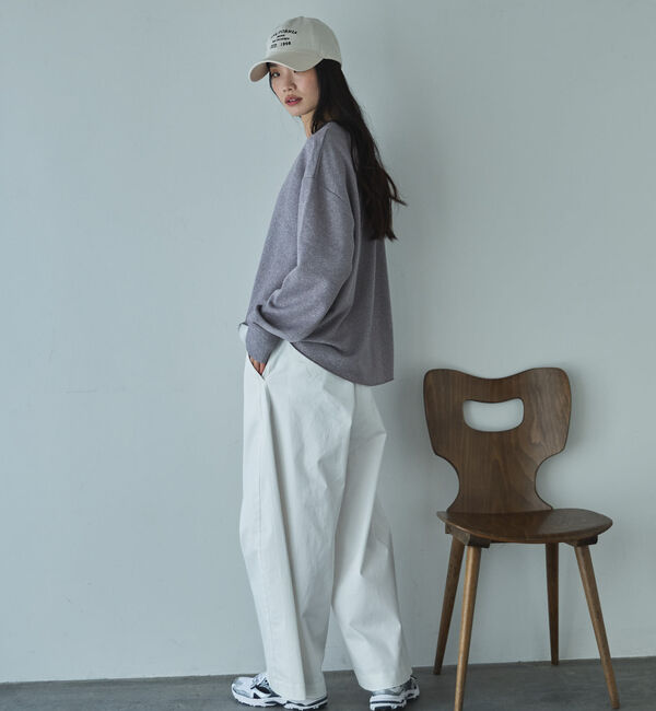 Doux archives「ボートネックラメ裏毛長袖プルオーバー」|Tシャツ・カットソー|