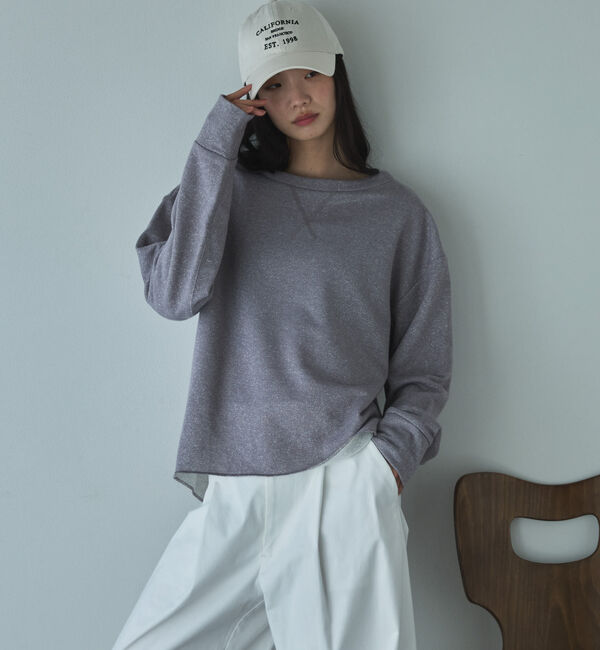 Doux archives「ボートネックラメ裏毛長袖プルオーバー」|Tシャツ・カットソー|