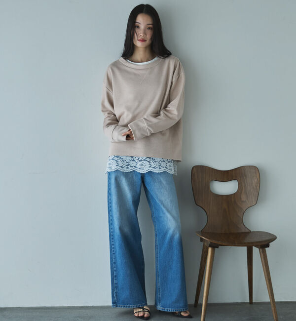 Doux archives「ボートネックラメ裏毛長袖プルオーバー」|Tシャツ・カットソー|