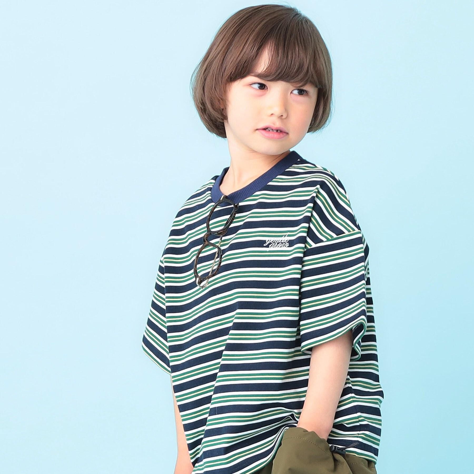 SHOO･LA･RUE「【100-150cm】マルチボーダーTシャツ」|Tシャツ・カットソー|