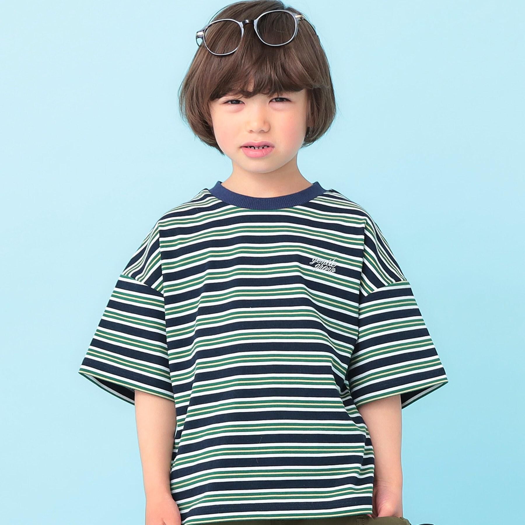 SHOO･LA･RUE「【100-150cm】マルチボーダーTシャツ」|Tシャツ・カットソー|