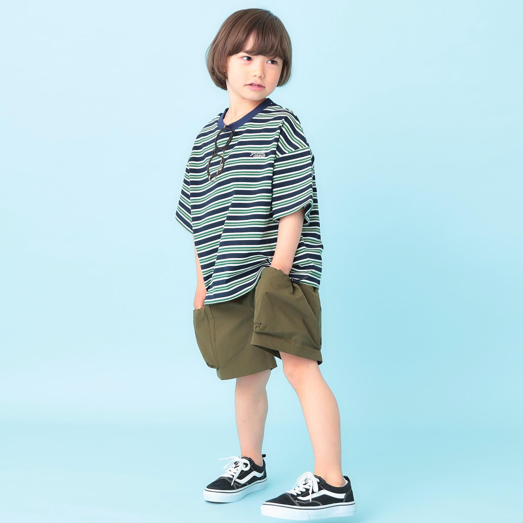 SHOO･LA･RUE「【100-150cm】マルチボーダーTシャツ」|Tシャツ・カットソー|
