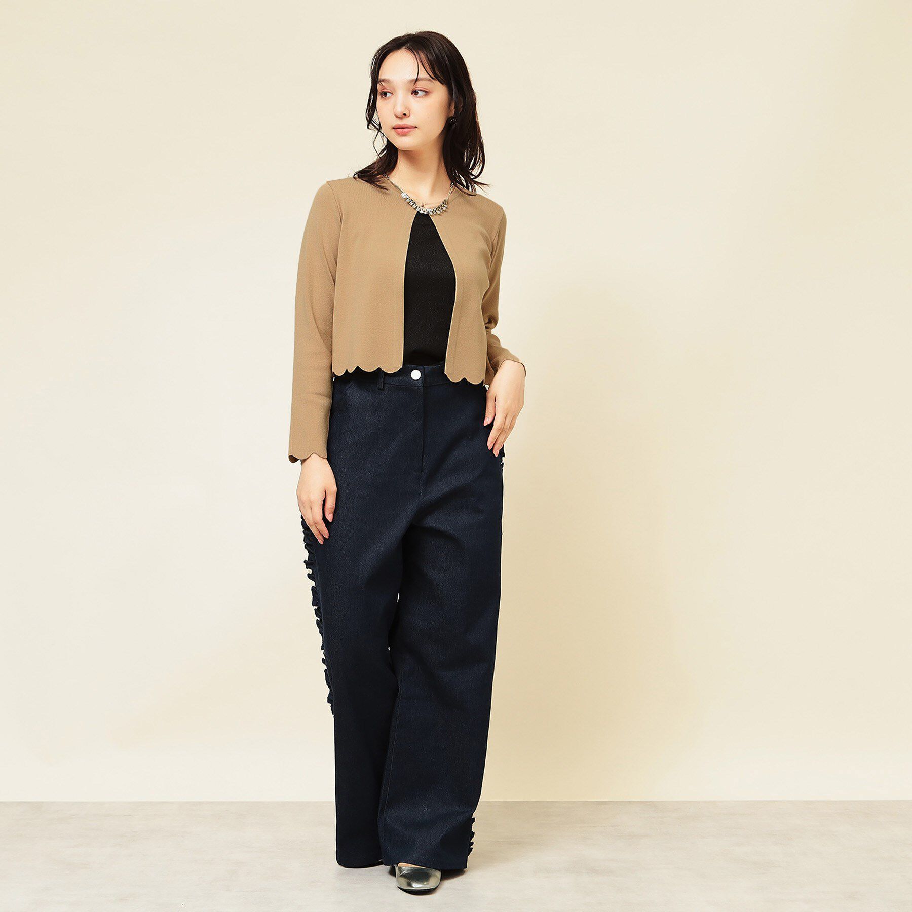 SunaUna「【4色展開／定番】スカラップボレロ」|カーディガン|