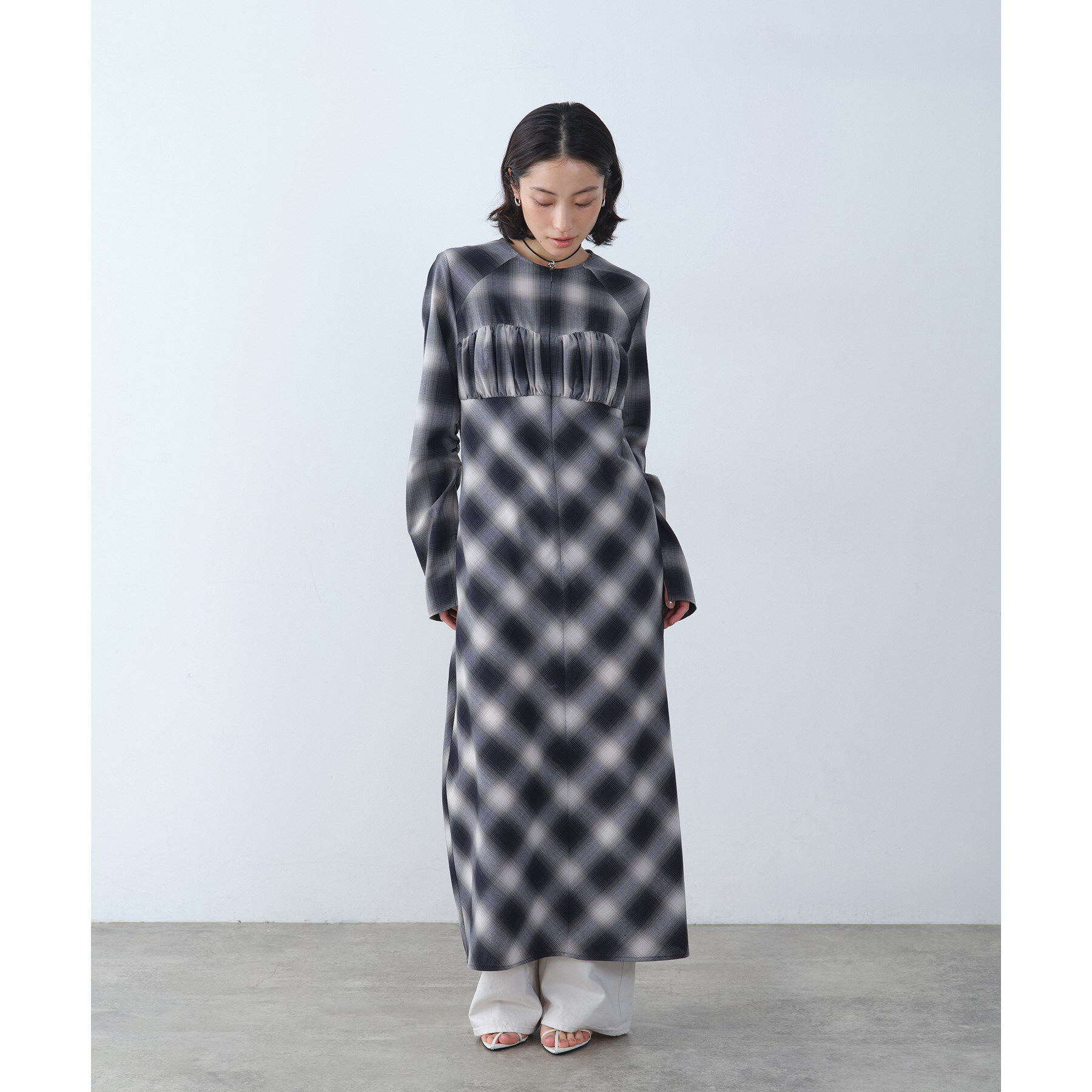 CODE A「shadow check femi dress」|ワンピース|