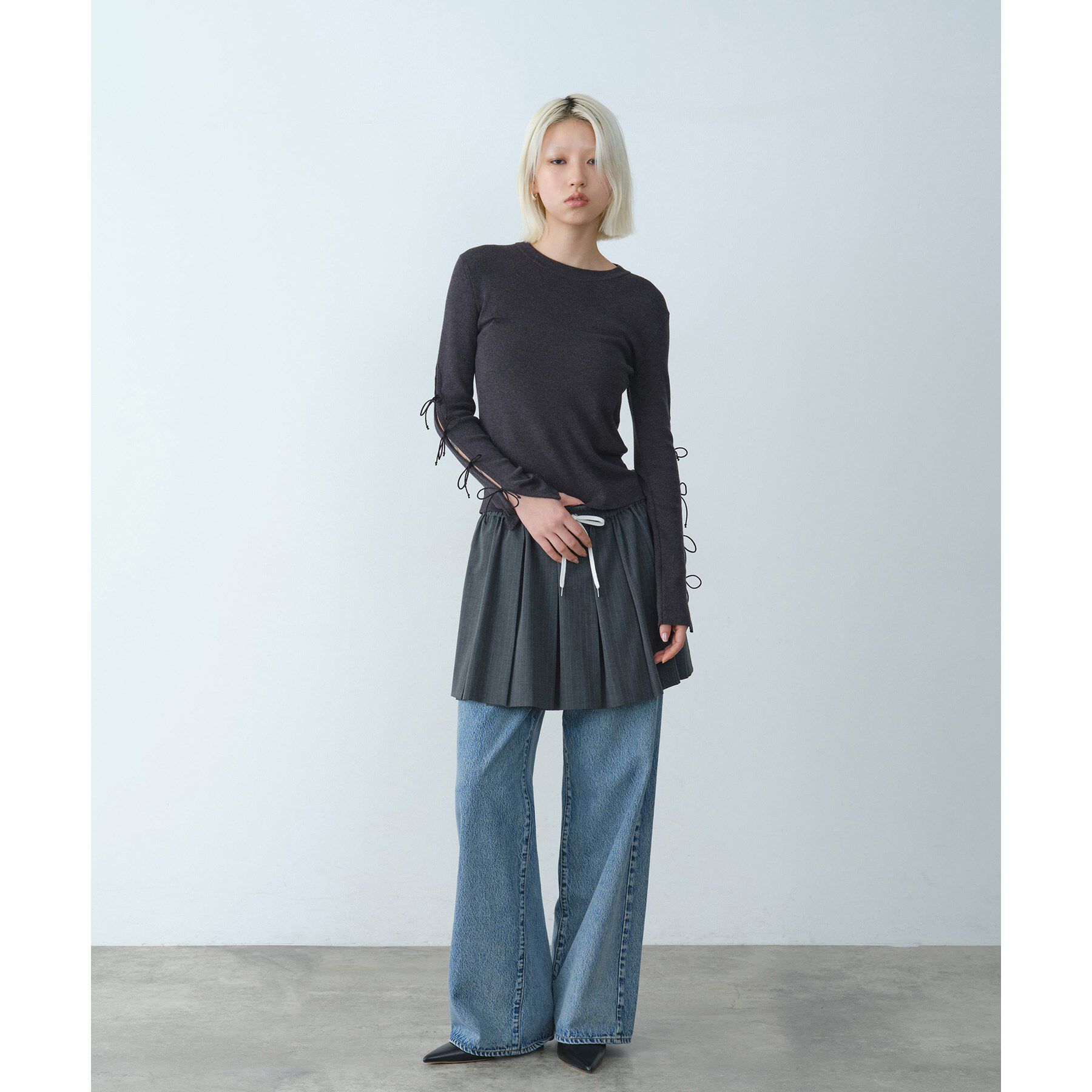 CODE A「ribbon slit pullover」|ニット・セーター|
