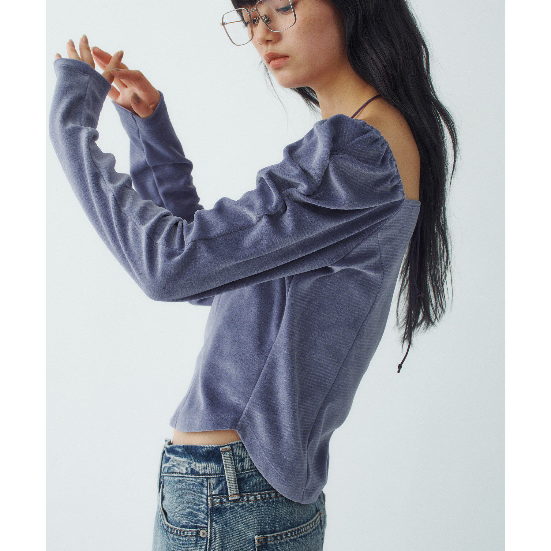 CODE A「velour square puff top」|Tシャツ・カットソー|
