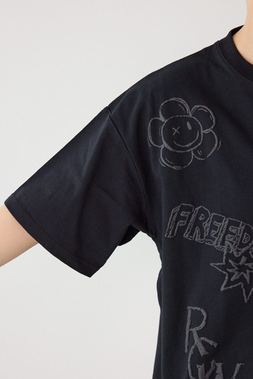 RODEO CROWNS「クレヨンタッチ同色発泡プリントTシャツ」|Tシャツ・カットソー|