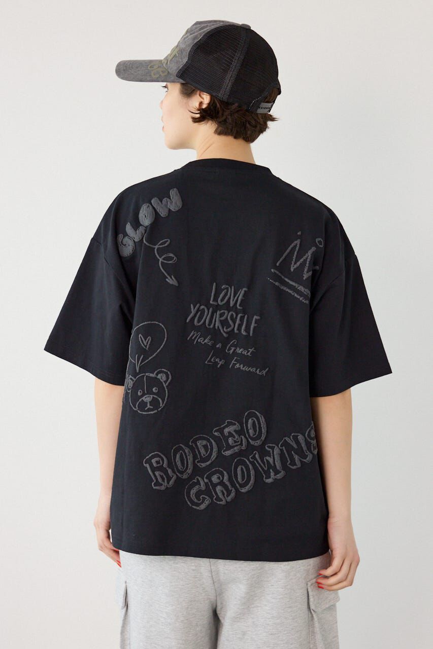 RODEO CROWNS「クレヨンタッチ同色発泡プリントTシャツ」|Tシャツ・カットソー|