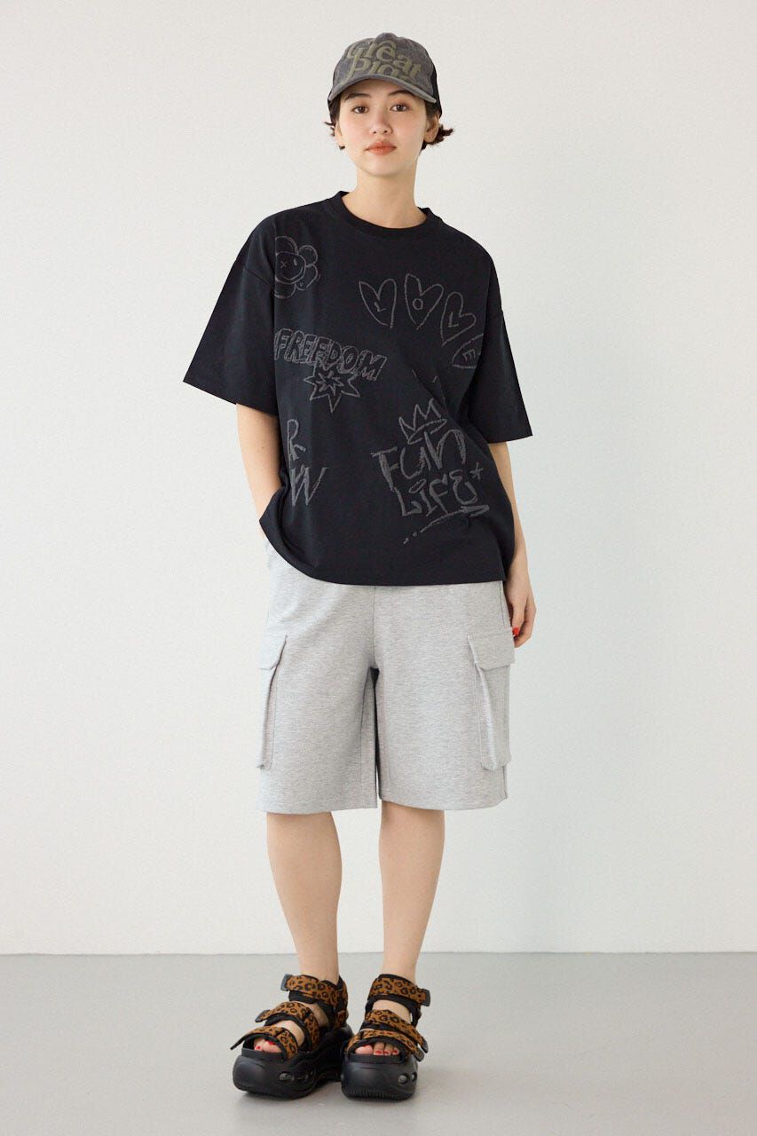 RODEO CROWNS「クレヨンタッチ同色発泡プリントTシャツ」|Tシャツ・カットソー|