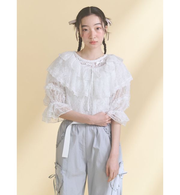merry jenny「ribbon lace tee」|Tシャツ・カットソー|