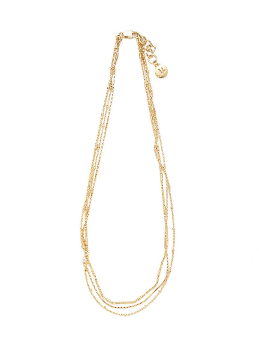 Mila Owen「【EVERYDAY PROOF JEWELRY 】３連チェーンチョーカー」|ネックレス|WHT