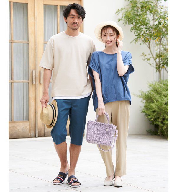 ikka「【吸水速乾】ドライ鹿の子レイヤードTシャツ5分袖」|Tシャツ・カットソー|