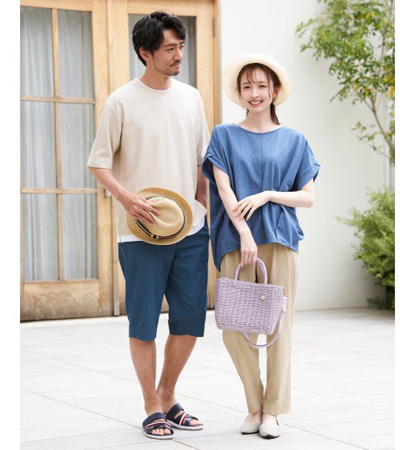 ikka「【吸水速乾】ドライ鹿の子レイヤードTシャツ5分袖」|Tシャツ・カットソー|