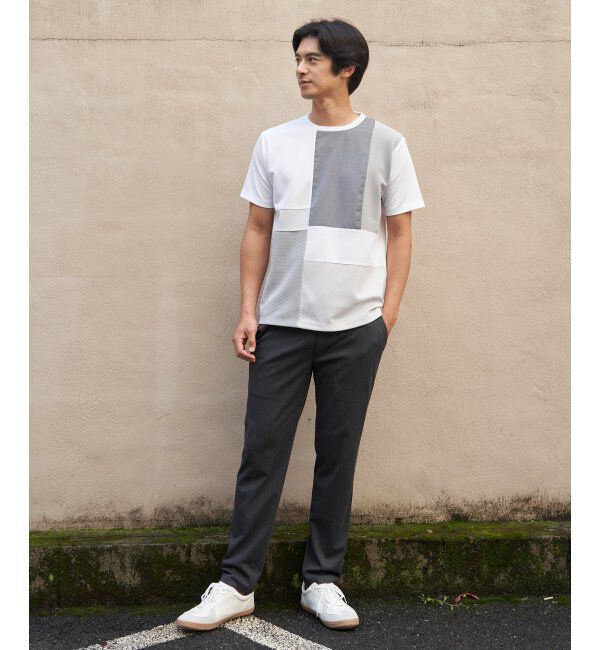 ikka「【雑誌MonoMax5月号掲載】ブロックス冷感切り替えTシャツ「小泉孝太郎さん着用モデル」」|Tシャツ・カットソー|