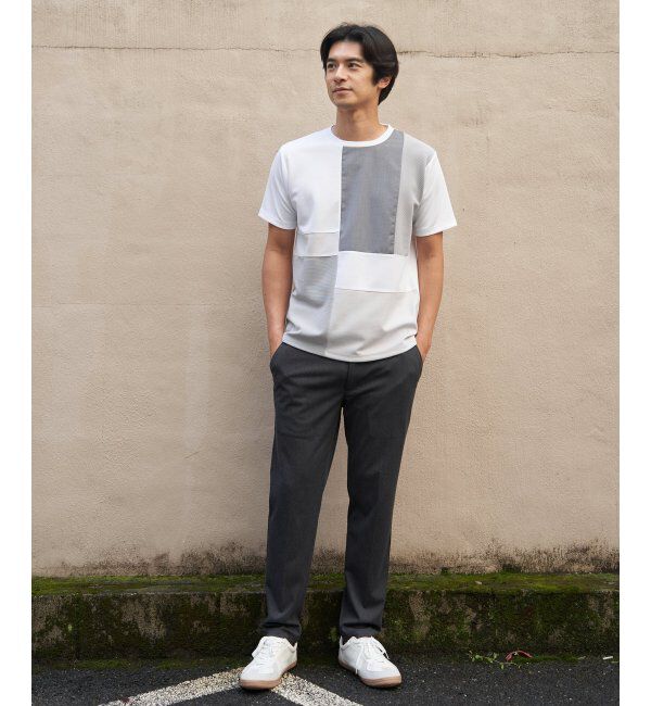 ikka「【雑誌MonoMax5月号掲載】ブロックス冷感切り替えTシャツ「小泉孝太郎さん着用モデル」」|Tシャツ・カットソー|