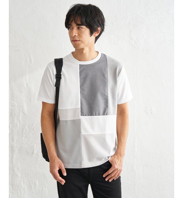 ikka「【雑誌MonoMax5月号掲載】ブロックス冷感切り替えTシャツ「小泉孝太郎さん着用モデル」」|Tシャツ・カットソー|