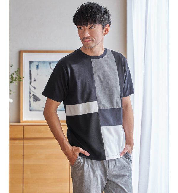 ikka「【雑誌MonoMax5月号掲載】ブロックス冷感切り替えTシャツ「小泉孝太郎さん着用モデル」」|Tシャツ・カットソー|