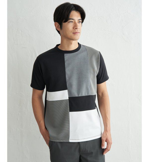 ikka「【雑誌MonoMax5月号掲載】ブロックス冷感切り替えTシャツ「小泉孝太郎さん着用モデル」」|Tシャツ・カットソー|